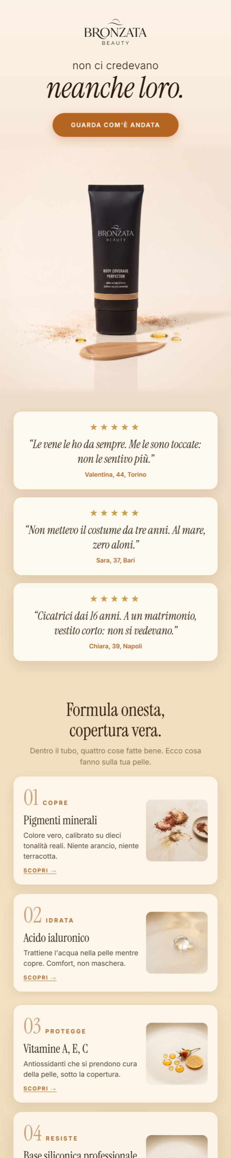 Email campagna per un brand beauty
